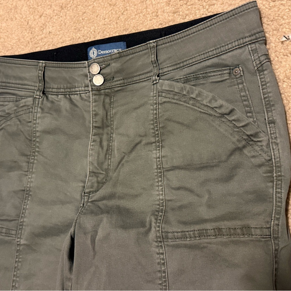 Democracy Olive Green Trousers - Picture 2 of 4